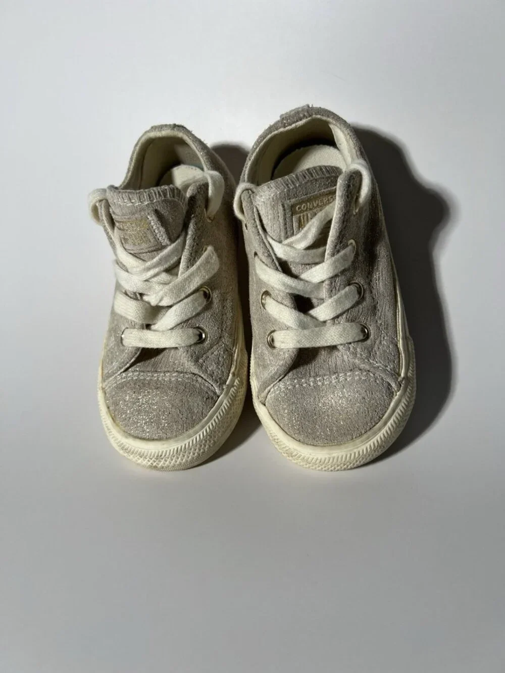Converse Chuck Taylor All Star Gold Shimmer Suede Toddler Girls Size 8